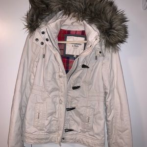 S A&F Winter Jacket with Faux Fur Hood